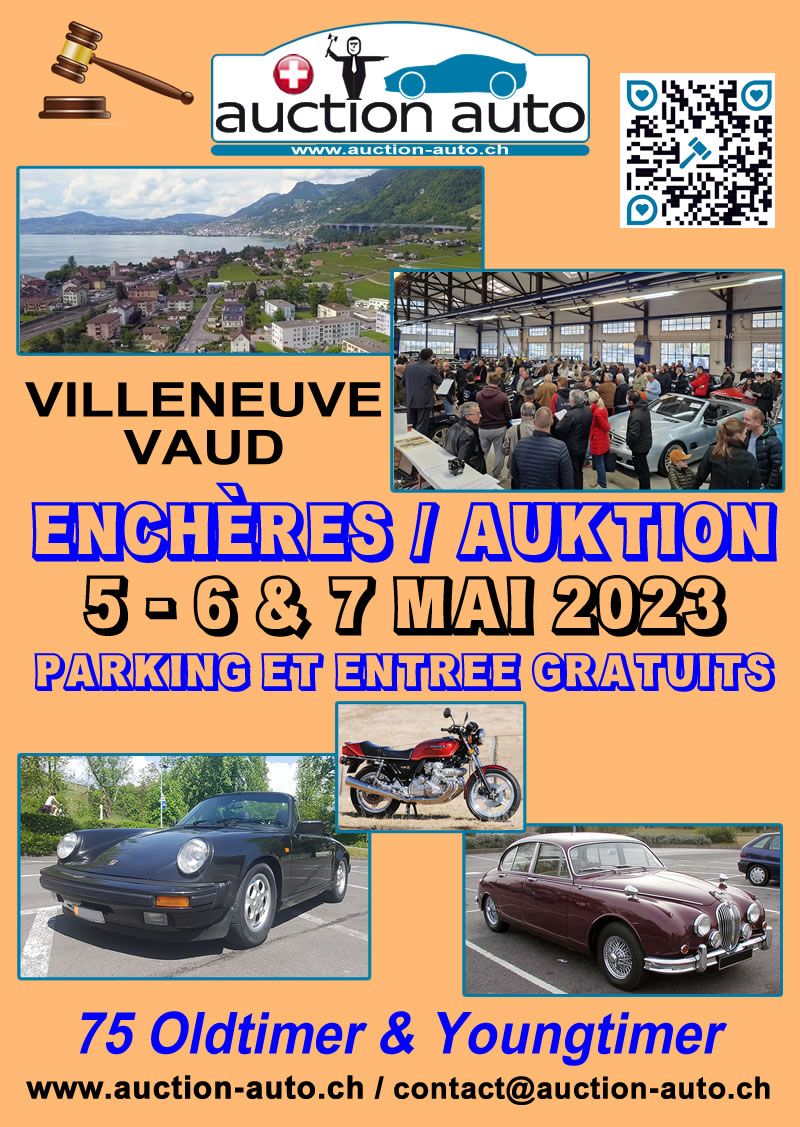 Auction-Auto 5-6 et 7 mai 2023 - Villeneuve - Vaud